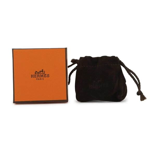 HERMES ScarfRing Porte Bonheur Lambskin/Silk100% Maron Halzan - Picture 7 of 7